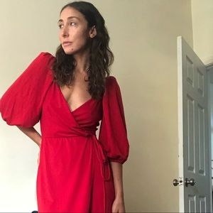 Reformation red Calabra dress size small red